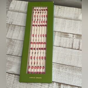 Nwt Kate spade strawberries acrylic straws set